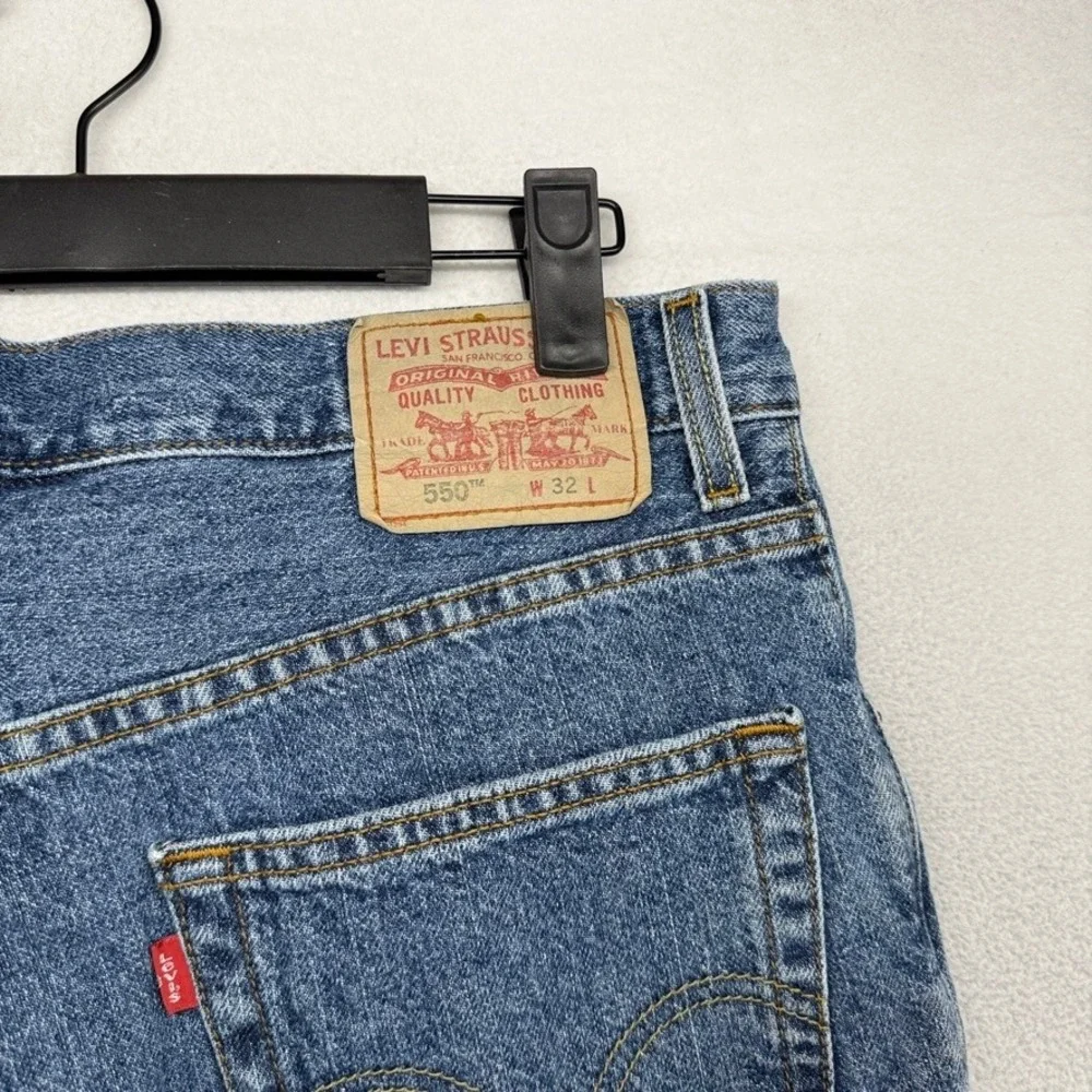 Levi Levi's Shorts Mens 32 Blue 550 Relaxed Fit Denim Jean Cotton Baggy y2k 10